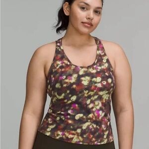 ****Lululemon Cool Racerback Short Tank Top *Nulu Focus Splatter Green Multi